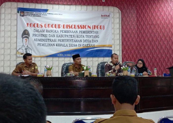 Aceh Besar Fasilitasi FGD Administrasi Pemerintahan dan Pemilihan Keuchik oleh Kemendagri