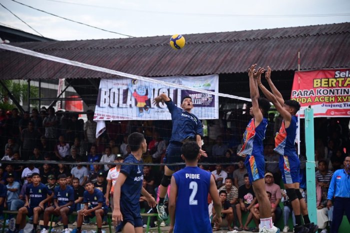 Sempat Unggul Dua Set, Bola Voli Putra Aceh Besar Tumbang dari Pidie di Babak Final