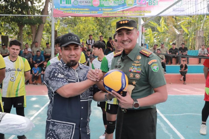 Pj Bupati Iswanto Apresiasi Turnamen Voli Piala Dandim 0101/KBA