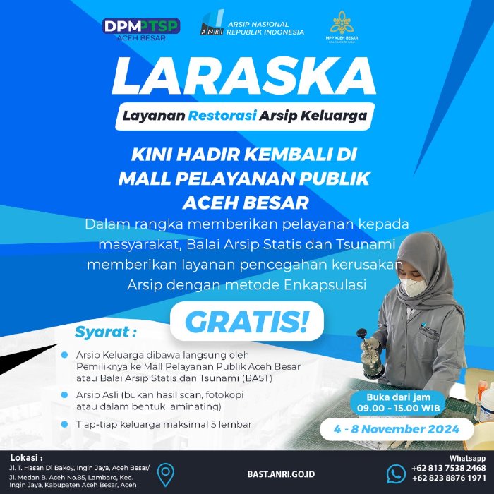ANRI dan MPP Aceh Besar Kembali Berikan Layanan LARASKA