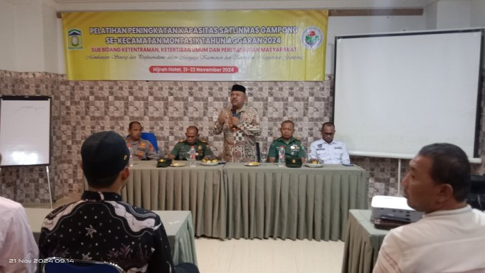 Satlinmas Gampong se-Kecamatan Montasik Diberi Pelatihan Kamtibmas