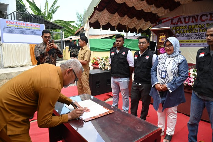 Kaban Kesbangpol Aceh Besar Hadiri Launching Kampung Bebas Narkoba di Lam Rukam